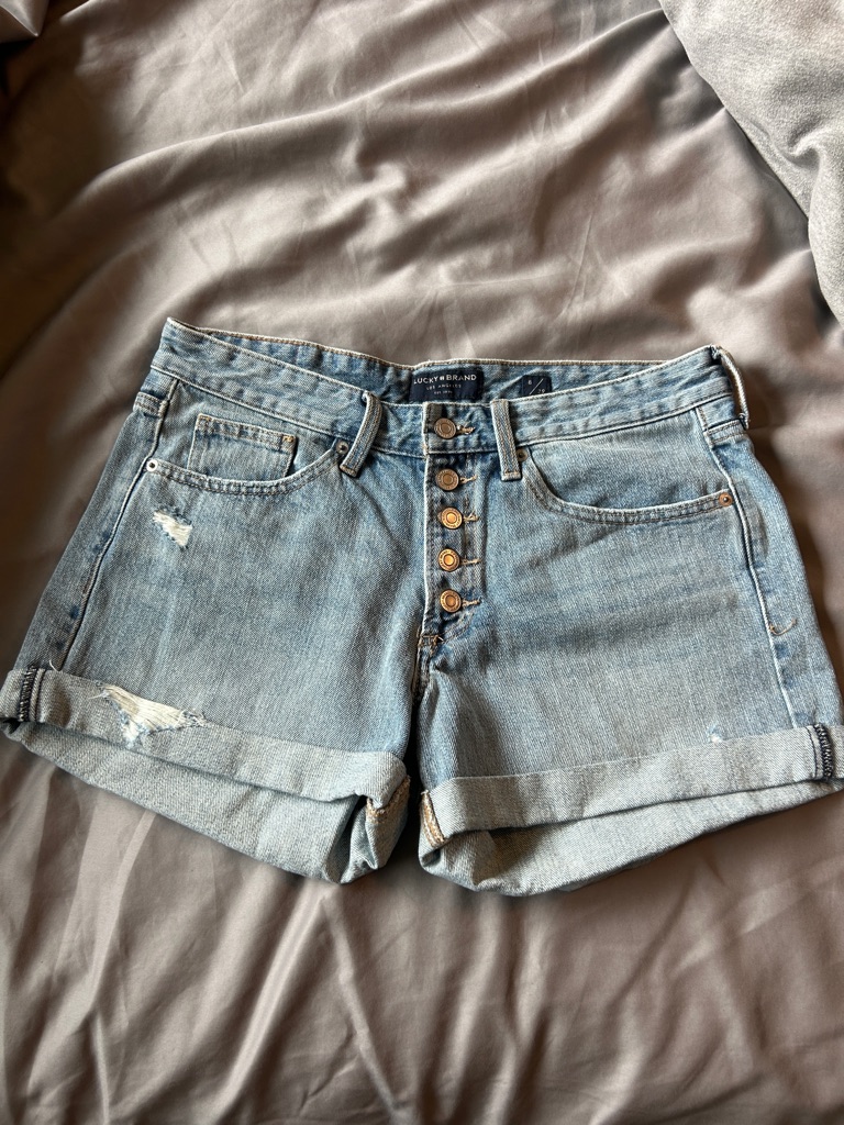 Lucky Brand Light Wash Denim Cuffed Womens Shorts